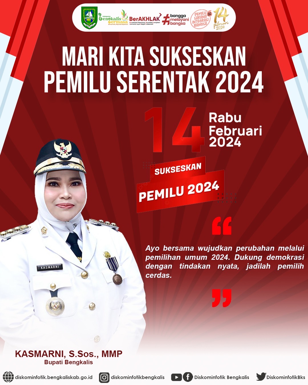 Bupati Kasmarni Himbau Masyarakat Ke TPS, Meriahkan Pesta Demokrasi