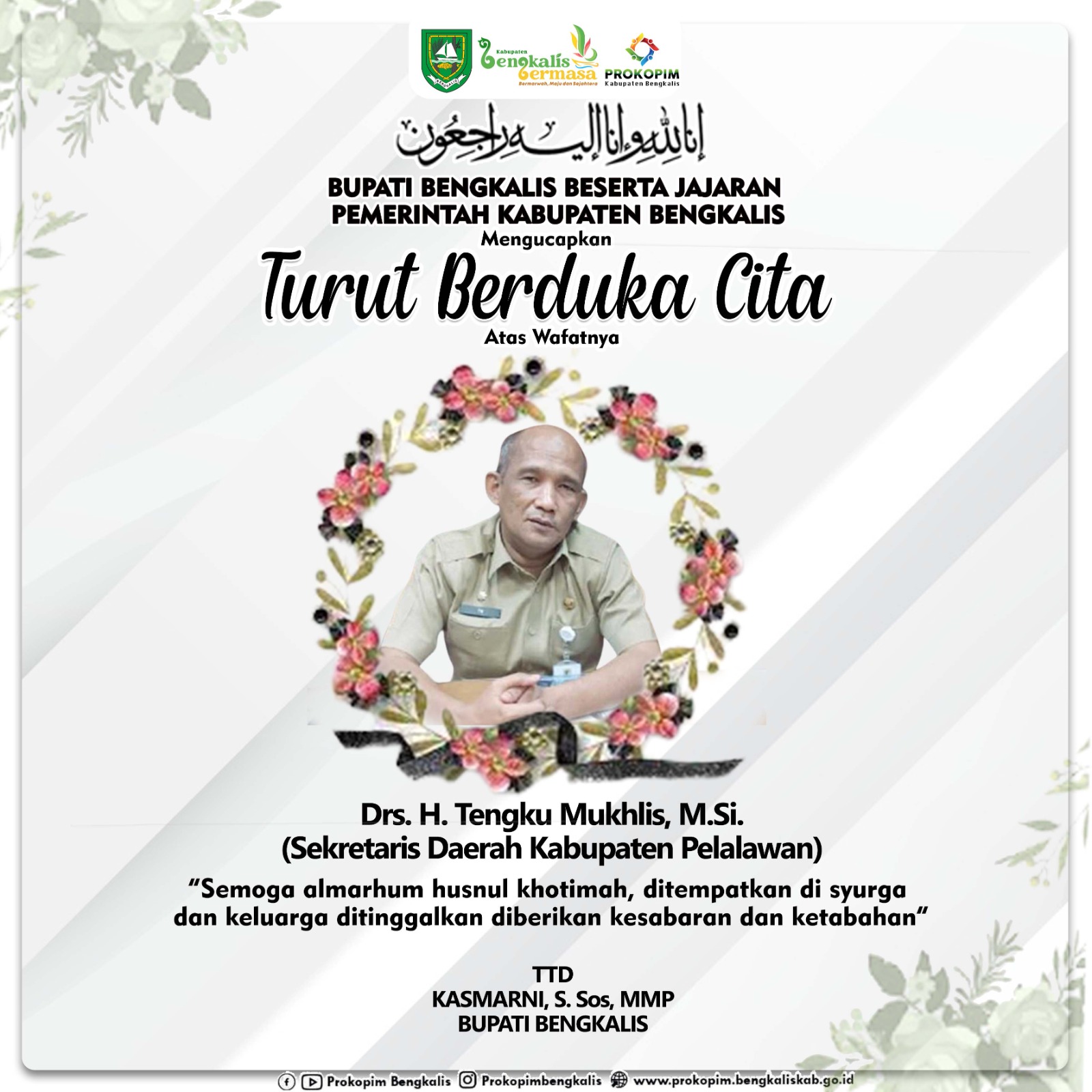 Sekda Pelalawan Meninggal Dunia, Bupati Kasmarni Turut Berbelasungkawa