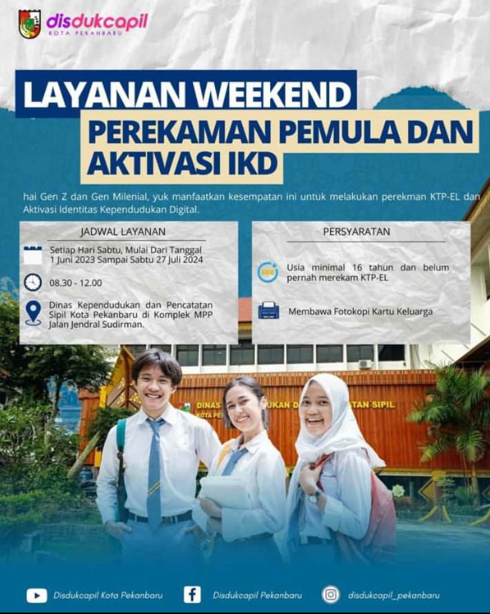 Sempena Hari Jadi ke-240, Disdukcapil Buka Perekaman e-KTP Pemula Setiap Sabtu