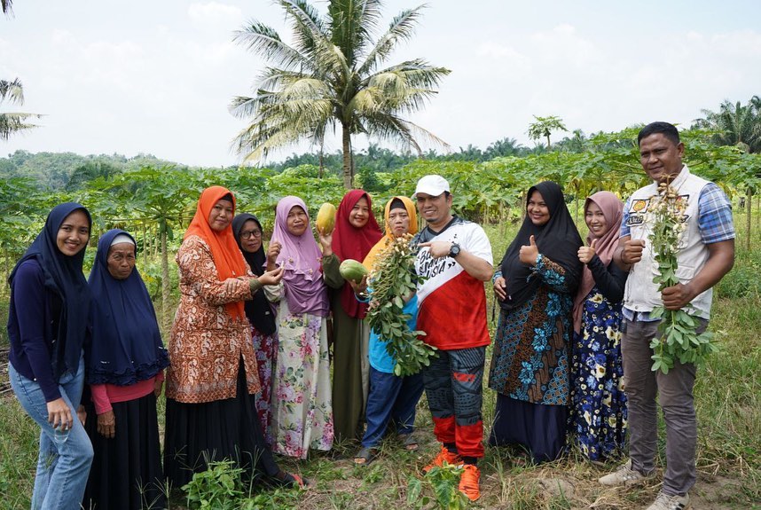 Muhammad Sabarudi Ketua DPRD Pekanbaru Temui Ibu-ibu Petani dan berikan dorongan semangat bertani